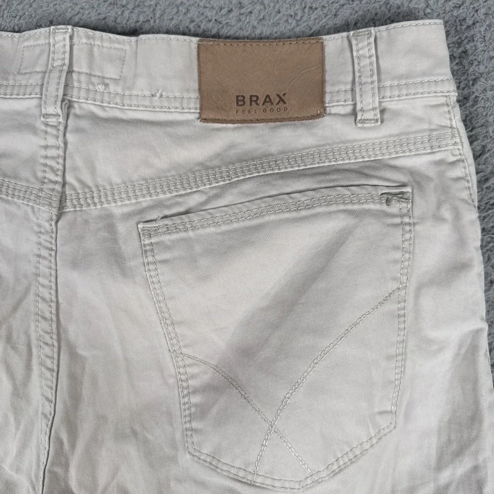 BRAX Feel Good Cooper Fancy Pants Mens 33x34 (32x30) Cream 5-Pocket